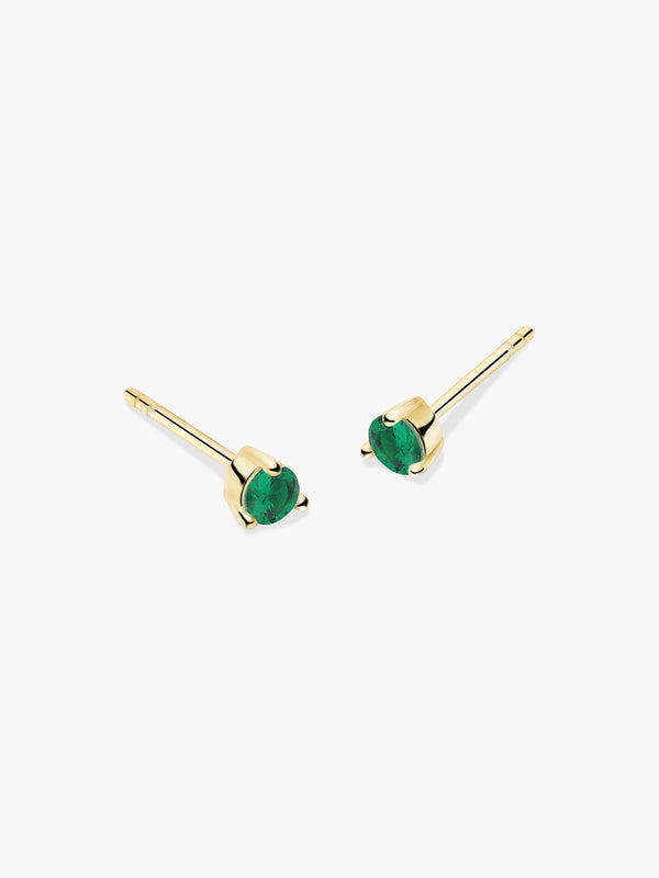 Mini Emerald Studs