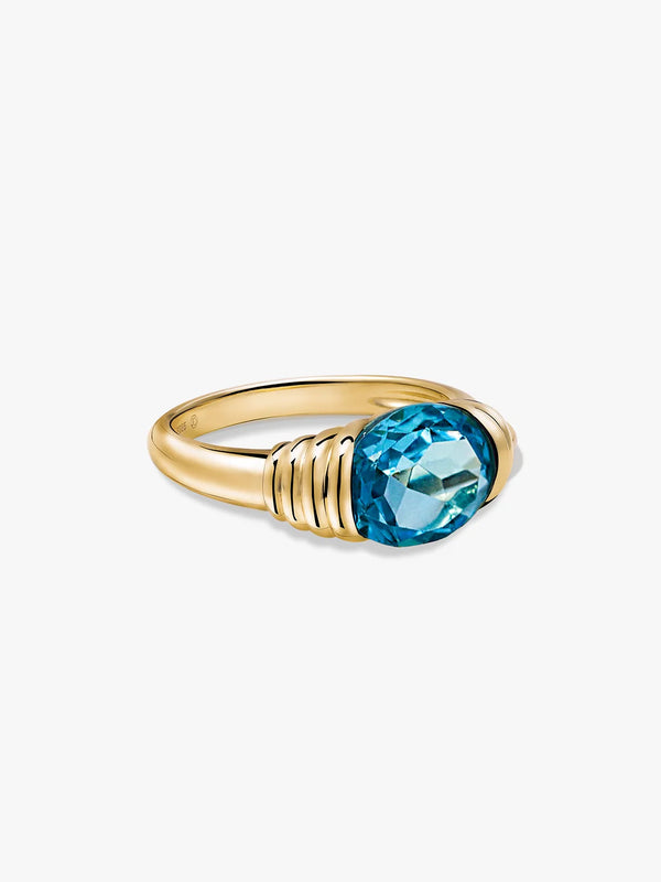 Blue Topaz Statement Ring