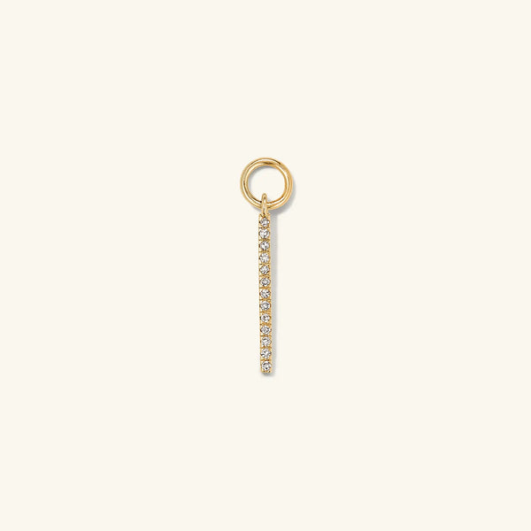 Single Pavé Diamond Bar Hoop Charm - - OOTDY