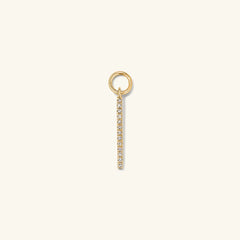 Single Pavé Diamond Bar Hoop Charm