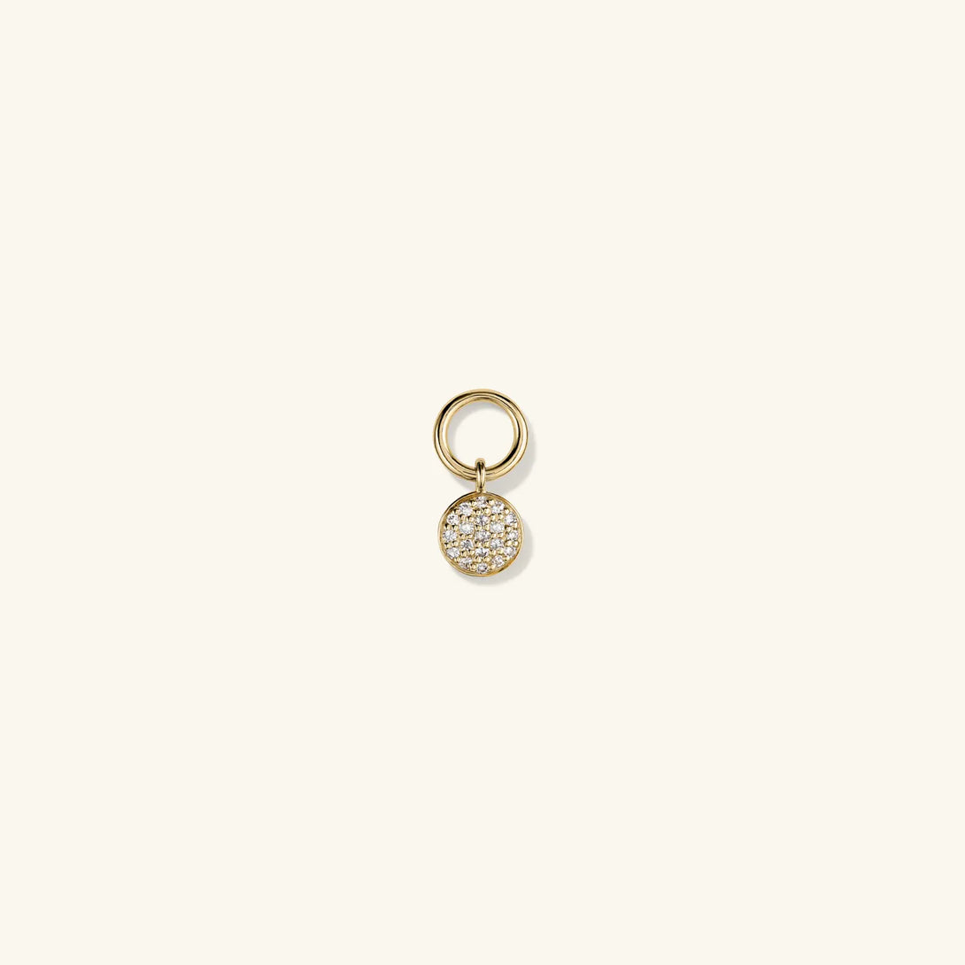 Single Pavé Diamond Round Hoop Charm - Hoop Charm - OOTDY