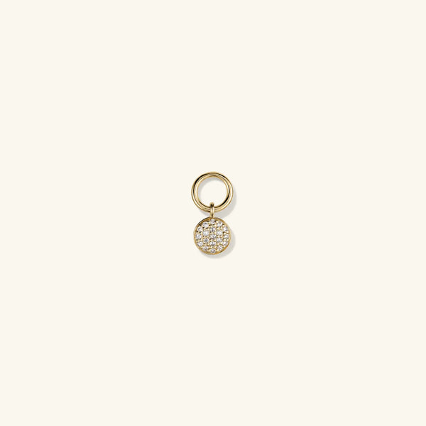 Single Pavé Diamond Round Hoop Charm - Hoop Charm - OOTDY