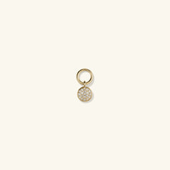 Single Pavé Diamond Round Hoop Charm