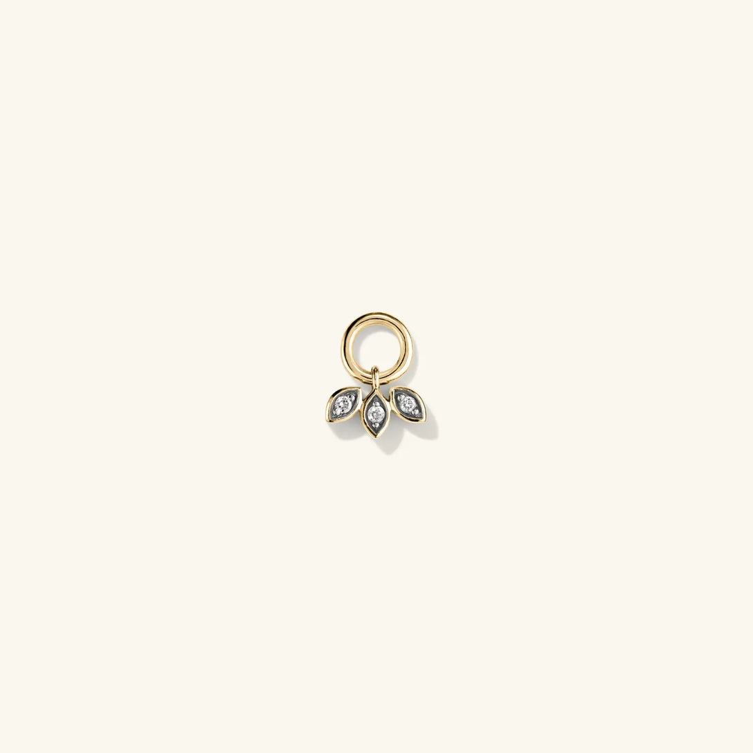 Single Triple Marquise Diamond Hoop Charm - - OOTDY