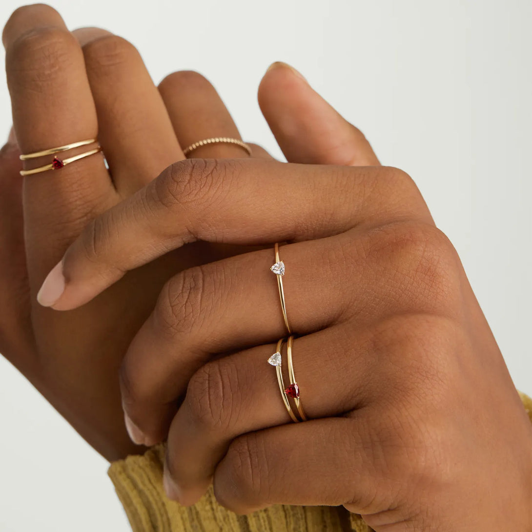 Gemstone Trillion Stacker Ring - - OOTDY
