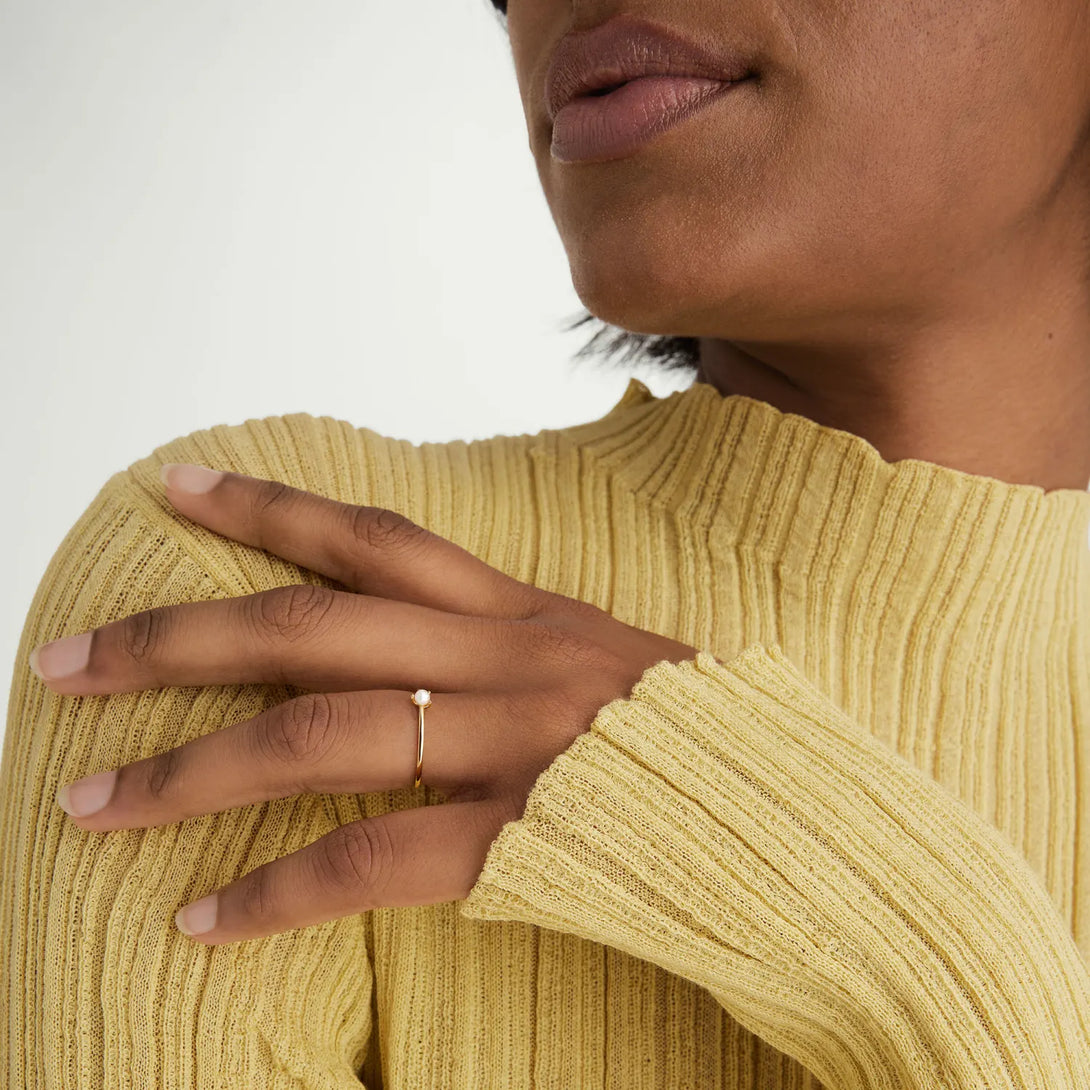 Pearl Slim Stacker Ring - - OOTDY