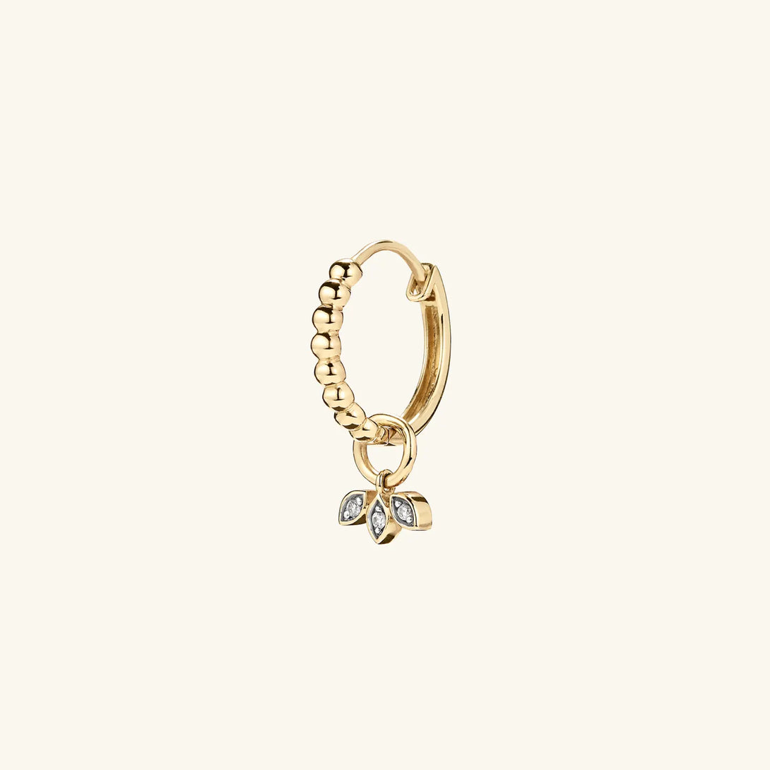 Single Triple Marquise Diamond Hoop Charm - - OOTDY