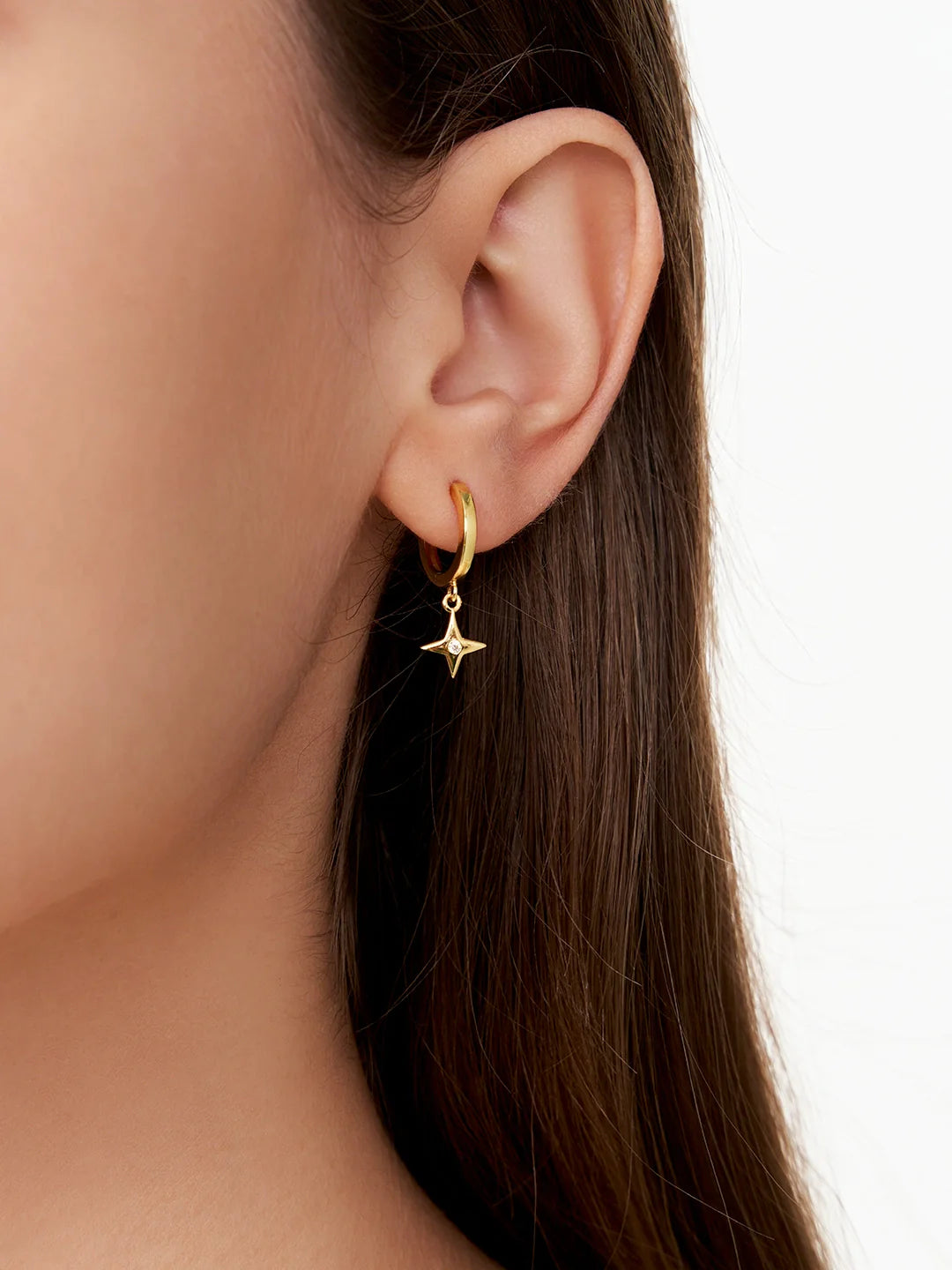 Cross Star Delicate Huggie Earrings - OOTDY