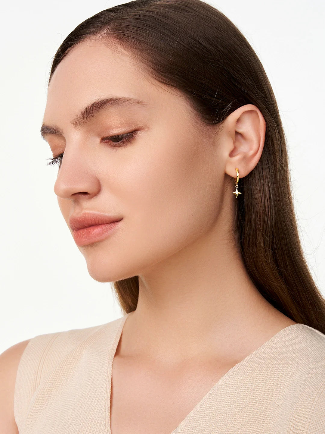 Cross Star Delicate Huggie Earrings - OOTDY