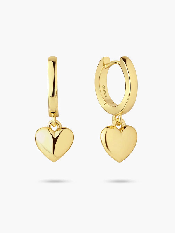 Cute Puffed Heart Drop Earrings - OOTDY